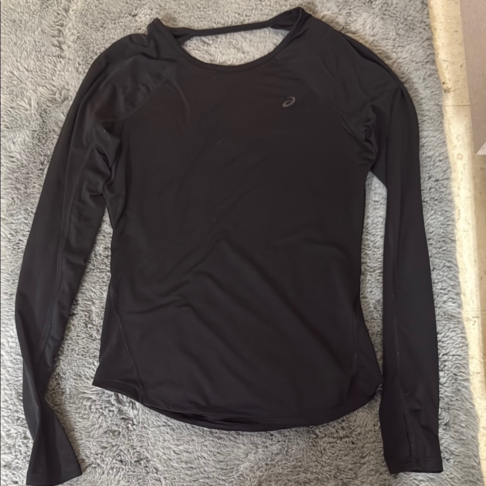 Asics Black Fitted Long Sleeve Tee